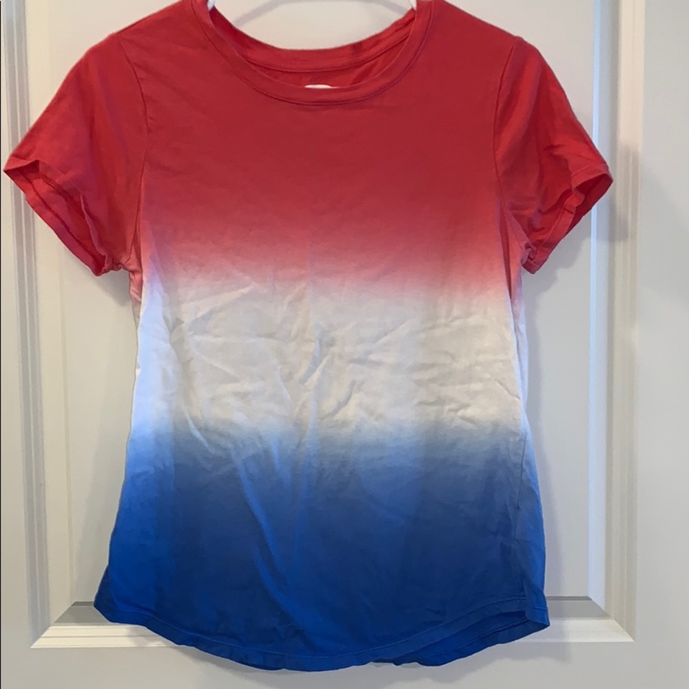 Old Navy red white blue dip dye